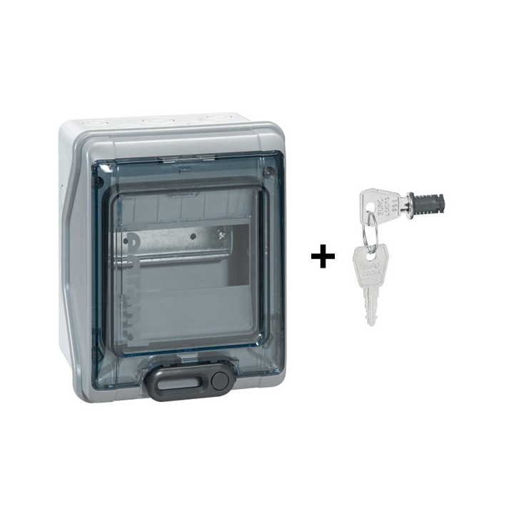 Legrand - Plexo³ - Coffret étanche + Serrure - 6 Modules - IP65/IK09 - Ref. : 001906+001966