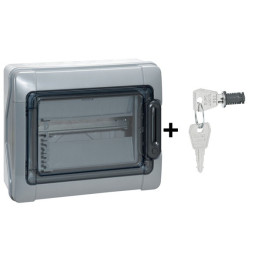 Legrand - Plexo³ - Coffret étanche + Serrure - 1 Rangée 12 Modules - IP65/IK09 - Ref. : 001921+001966