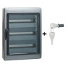 Legrand - Plexo³ - Coffret étanche + Serrure - 3 Rangées 12 Modules- IP65/IK09 - Réf. : 001923+001966