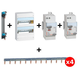 Legrand - DRIVIA - Coffret 2x13 + Peigne V et H + ID 63A 1 Type A et 1 Type AC - Ref.:401212+411650+411651+405000+404926(x4)