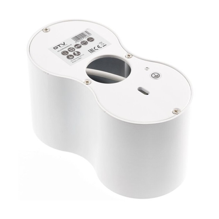 GTV Lighting - Plafonnier AVEIRO 2xGU10 - Blanc - 230V - Réf : OS-AV80160OK2-10