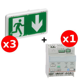 Legrand - BAES d'évacuation ECO1 à LEDs 45lm-1h plastique IP43-IK07 SATI Autodiag + télécommande - Réf. : 062525x3+062520