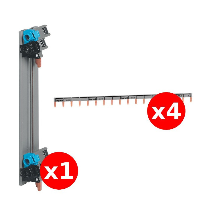 Legrand - Répartition verticale VX 3 optimisée Drivia 2R + peigne d'alimentation 13M - 405000 + 404926x4