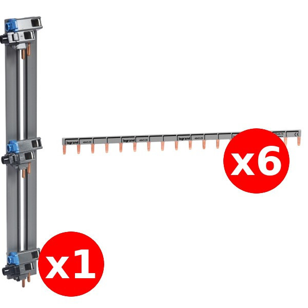 Legrand - Répartition verticale VX 3 optimisée Drivia 3R + peigne d'alimentation 13M - Réf. : 405001 + 404926x6