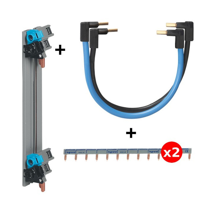 Legrand - Répartition verticale VX3 Drivia 2R + peigne 13M + Jeu de cordon VIS - 405000+404926x4+404903