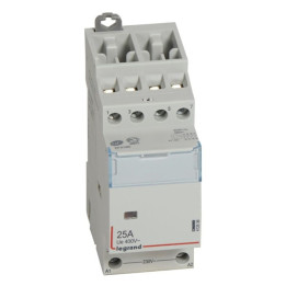 Legrand - Contacteur de puissance bobine 230 V~ - 4P - 400 V~ - 25 A - 4 O - 2 mod - Réf : 412536