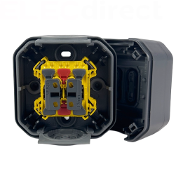 Legrand - Plexo L - Commande double pour réaliser 3 fonctions prêt à poser - saillie - Anthracite - IP55/IK08 - Réf : 069775L