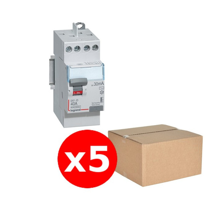 LEGRAND - DX³ - LOT de 5 Inter Différentiels - 2x40A - 30mA AC - Réf. : 411611 X 5
