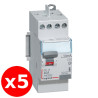 LEGRAND - DX³ - LOT de 5 Inter Différentiels - 2x40A - 30mA AC - Réf. : 411611 X 5