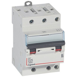 Legrand Disjoncteur DX3 - 3P - 25A - courbe D -10KA pour peigne HX³ optimisé Réf 408070