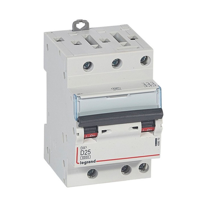 Legrand Disjoncteur DX3 - 3P - 25A - courbe D -10KA pour peigne HX³ optimisé Réf 408070