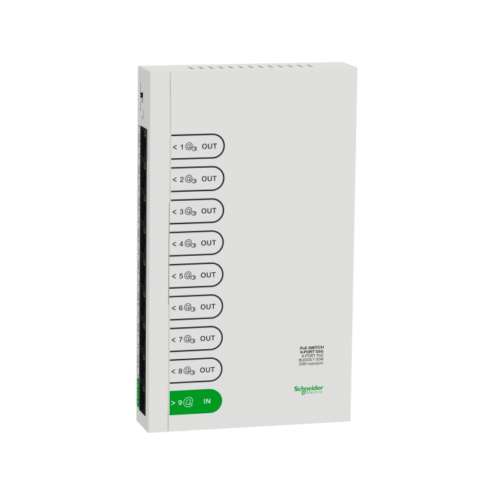 Schneider - Resi9 Connect - Switch 9 ports - 8 ports 1Gbit PoE 30W max - Réf : R9H9SWP92