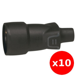 Legrand - Prolongateur 16A - Fiche Femelle - Caoutchouc - IP44 / IK08 - sortie droite - Réf. : 050446x10