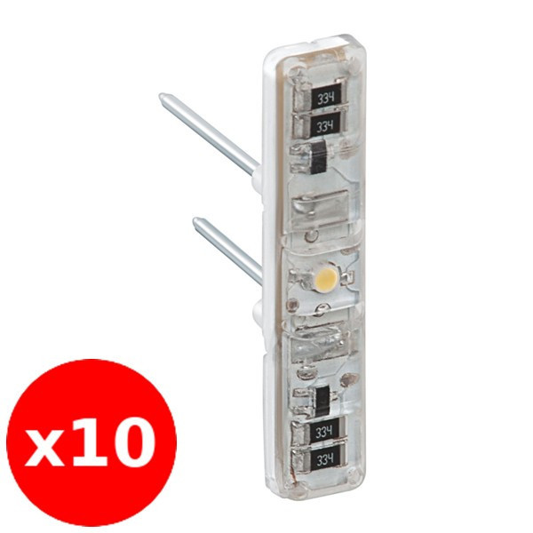 Legrand - Céliane/Mosaic - LOT de 10  Voyant Lumineux LED Prog. 230V - Réf. :  067686x10
