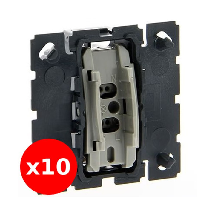 Legrand - Céliane - LOT de 10 Mécanismes Bouton poussoir - Réf. : 067031x10
