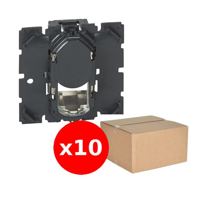 Legrand - Céliane - LOT de 10 Mécanismes Prise téléphone / informatique RJ45/TV STP Cat. 6A - Réf. : 067346x10