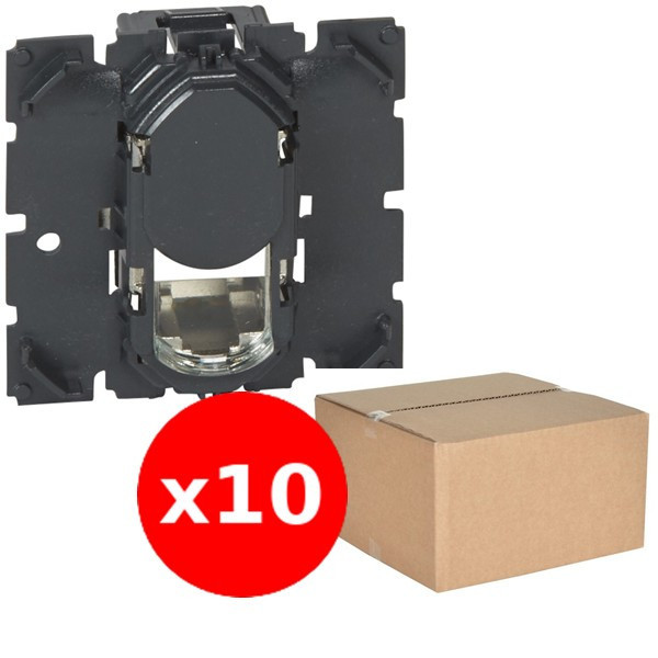 Legrand - Céliane - LOT de 10 Mécanismes Prise téléphone / informatique RJ45/TV STP Cat. 6A - Réf. : 067346x10