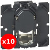 Legrand - Céliane - LOT de 10 Mécanismes Prise téléphone / informatique RJ45/TV STP Cat. 6A - Réf. : 067346x10