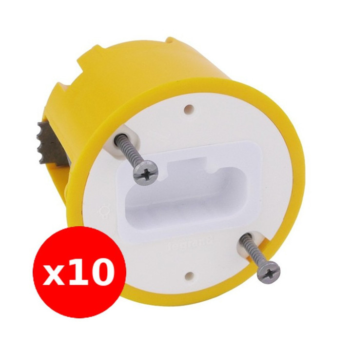 Legrand - Batibox - LOT de 10 Boîtes DCL Luminaires pour Applique - Prof. 50 - Diam. 54 - Réf. : 089305x10
