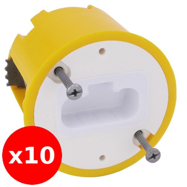 Legrand - Batibox - LOT de 10 Boîtes DCL Luminaires pour Applique - Prof. 50 - Diam. 54 - Réf. : 089305x10