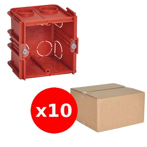 Legrand - Batibox - LOT de 10 Boîtes à Sceller Monoposte - Carrée associable - Prof. 60 - Réf. : 080161x10