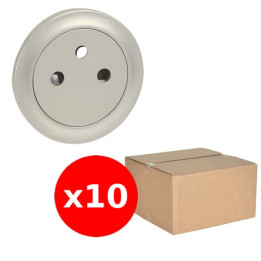 Legrand - Céliane - LOT de 10 Enjoliveurs PC 2P+T Titane - Affleurant - Surface - Réf. : 068411x10