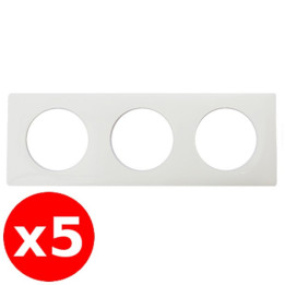 Legrand - Céliane - Lot de 5 Plaques Triple Yesterday - Blanc - Réf. : 066633x5
