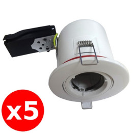 Miidex - Lot de 5 Supports Spot Orientable - Etanche à l'air - Blanc - D.100mm - BBC - Réf. : 7719x5