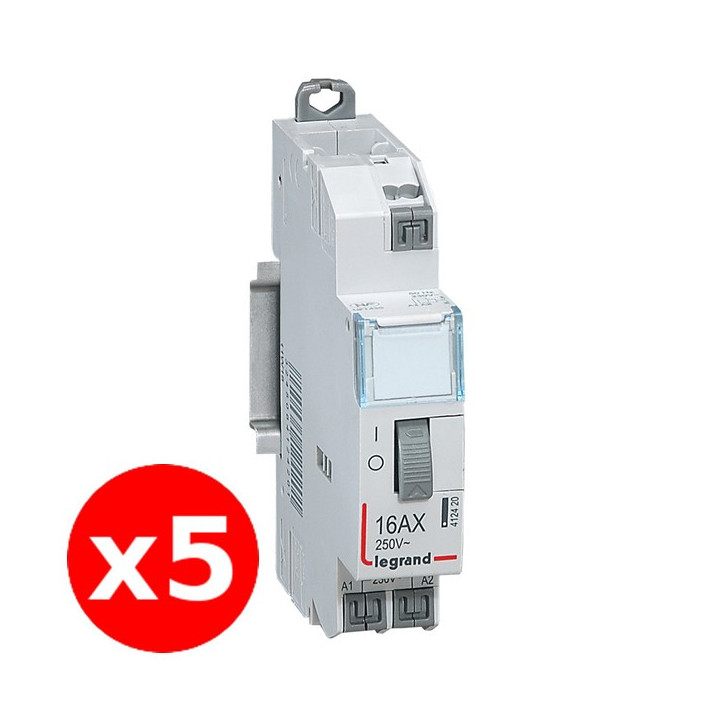 Legrand - LOT de 5 Télérupteurs CX3 - Unipolaire 16A - 230V - AUTO - 412420x5