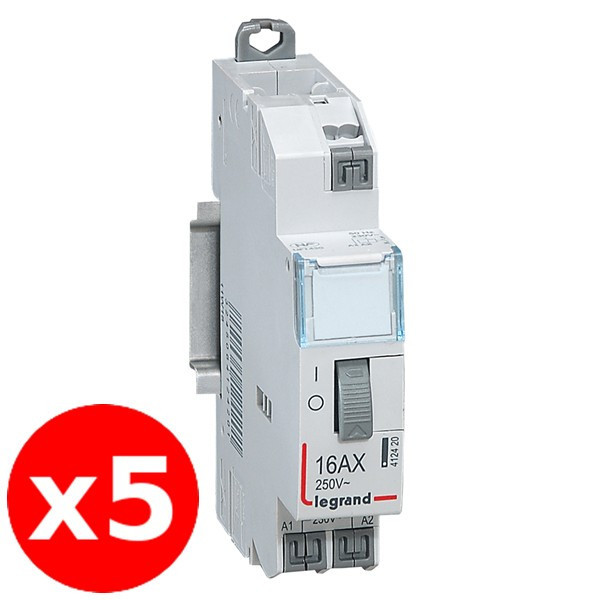 Legrand - LOT de 5 Télérupteurs CX3 - Unipolaire 16A - 230V - AUTO - 412420x5