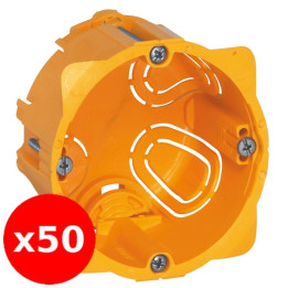 Legrand - Batibox - LOT de 50 BOITEs d'encastrement 1 poste - Prof. 50 - Réf. : 080051x50