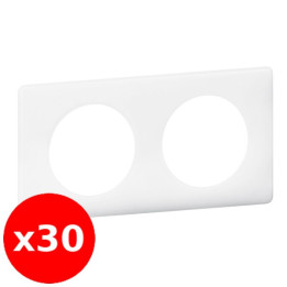 LEGRAND - Céliane - LOT de 30 Plaques de finition 2 postes Yesterday - Blanc - Réf. : 066632X30