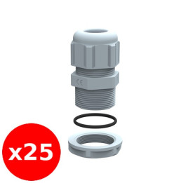 LEGRAND - LOT de 25 Presse-étoupe plastique - IP68 - ISO 16 - RAL 7001 - Réf : 098001x25