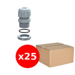 LEGRAND - LOT de 25 Presse-étoupe plastique - IP68 - ISO 16 - RAL 7001 - Réf : 098001x25