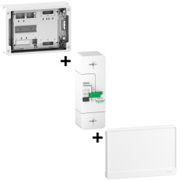Schneider - DB EDF instantané 60A 500mA + Platine avec Habillage + Porte - 18 Modules - Réf : R9H18416+R9H18421+R9FT660