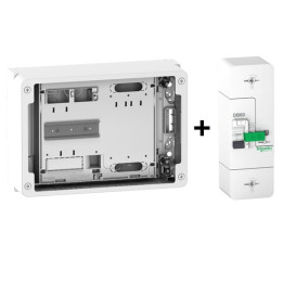Schneider - Disjoncteur de branchement EDF Instantané  60A 500mA + Platine disjoncteur 18M - Réf. : R9FT660+R9H18416