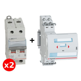 Legrand - LOT de 1 Inverseur de sources manuel 2P + 2 Inter Sectionneur 2P 63A - Complet - Réf. : 406314+406441x2