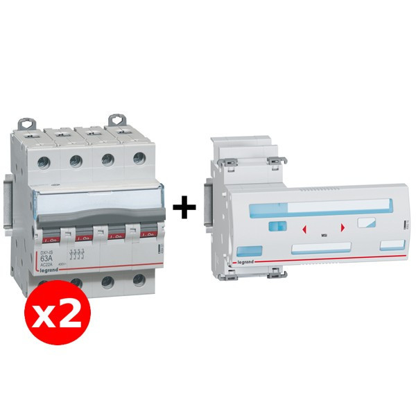 Legrand - LOT de 1 Inverseur de sources manuel 4P 63A + 2 Inter Sectionneur 4p 63A - Complet - Réf. : 406316+406481x2
