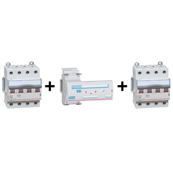 Legrand - Lot de 1 Inverseur de sources manuel 4P 40A + 2 Inter Sectionneur 4p 40A - Complet - Réf. : 406316+406480x2