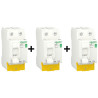 SCHNEIDER - RESI9 XP - LOT de 3 Inter. Diff.  - 2 ID 63A type AC + 1 ID 63A type A - Réf. : R9PRC263x2+R9PRA263