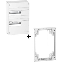 Schneider - Resi9 - Coffret 2 Rangées de 13Modules + Rehausse - Réf. : R9H13402+R9H10759