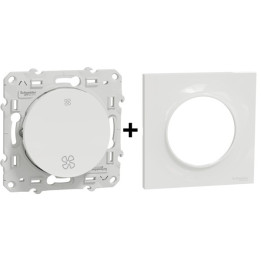 Schneider - Odace 2011 - Commande VMC + Plaque - Blanc - Ref. : S520233 + S520702