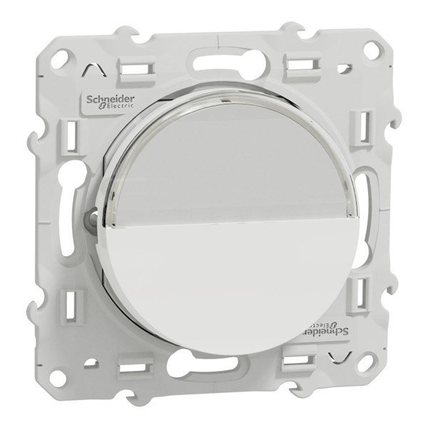 Schneider - Odace 2011 - Poussoir Porte Etiquette + Plaque + Carillon Legrand - Blanc - Ref. : S520266 + S520702 + 041651
