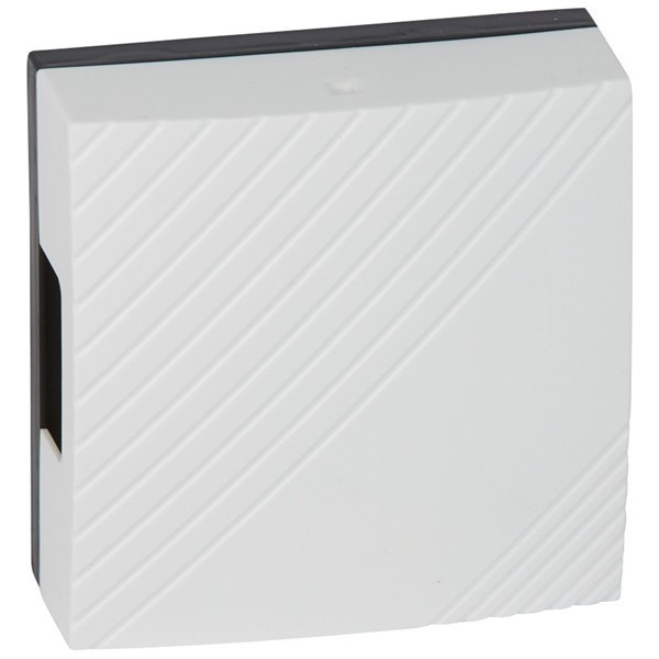 Schneider - Odace 2011 - Poussoir Porte Etiquette + Plaque + Carillon Legrand - Blanc - Ref. : S520266 + S520702 + 041651