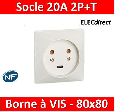 Legrand - Socle 20A - Plast - 2P+T - à VIS - éclips - 055422