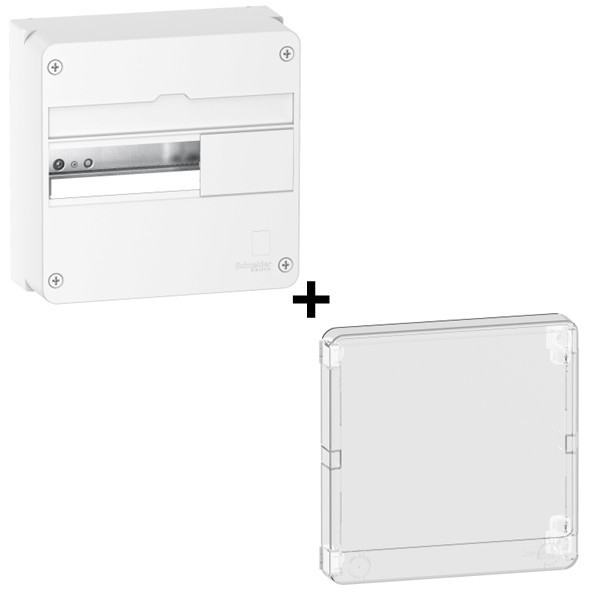 Schneider - Resi9 - Coffret 1 Rangée de 13 Modules + Porte Transparente - Réf. : R9H13401+R9H13425