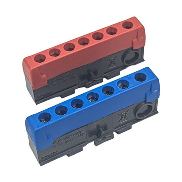 Schneider - RESI9 - Coffret 1 Rangée de 13 Modules + Bornier isolé Ph et N 7 trous (1x35mm²+6x16mm2) -Réf. : R9H13401+R9H13411