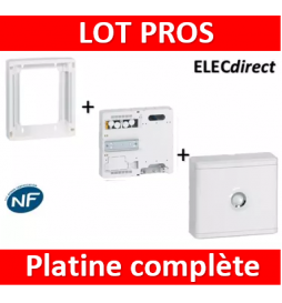 Legrand - Platine disjoncteur + compteur + rehausse pour platine + Cache 13M blanc - 401380+401181+401185