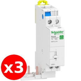 Schneider - Resi9 - LOT de 3 Télérupteurs Bipolaire 16A - 2NO - 250V - Réf. : R9PCL216x3