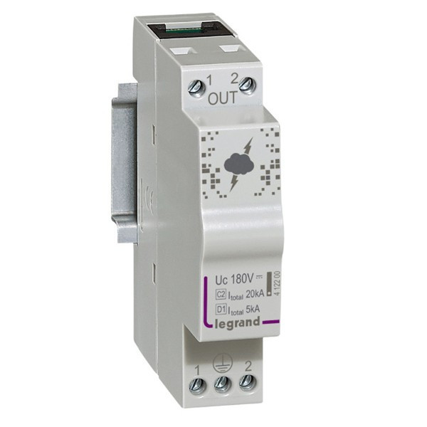 Legrand - Parafoudre bipolaire - Type 2 LEXIC + Parafoudre ligne téléphonique - Réf. : 003951 + 412200